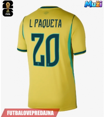 Lacne Muži Futbalové dres Brazília Lucas Paqueta #20 MS 2026 Krátky Rukáv - Domáci